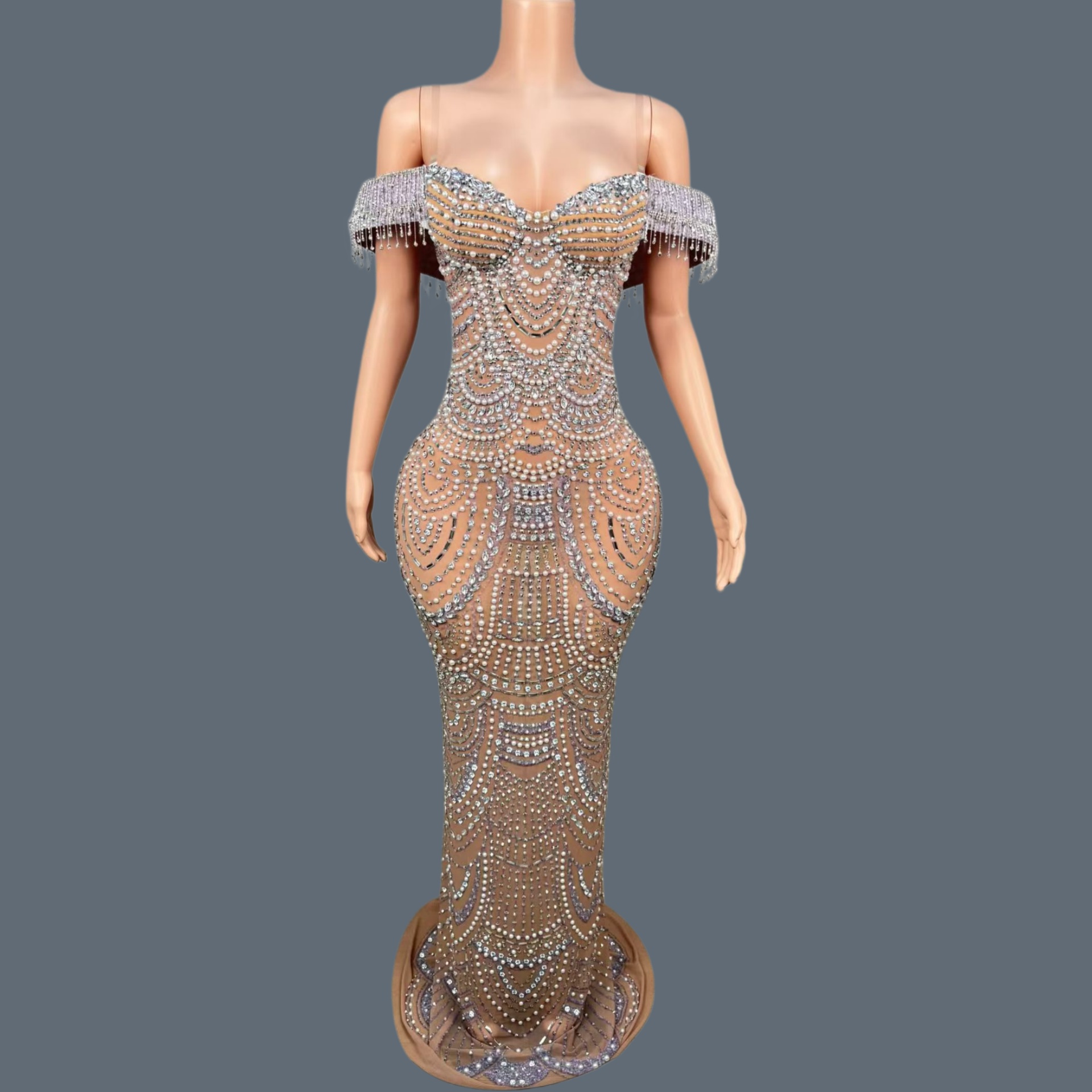 Women Formal Wear Photoshoot - Luxuriöses Elegantes Formelles Trägerloses Langes Kleid