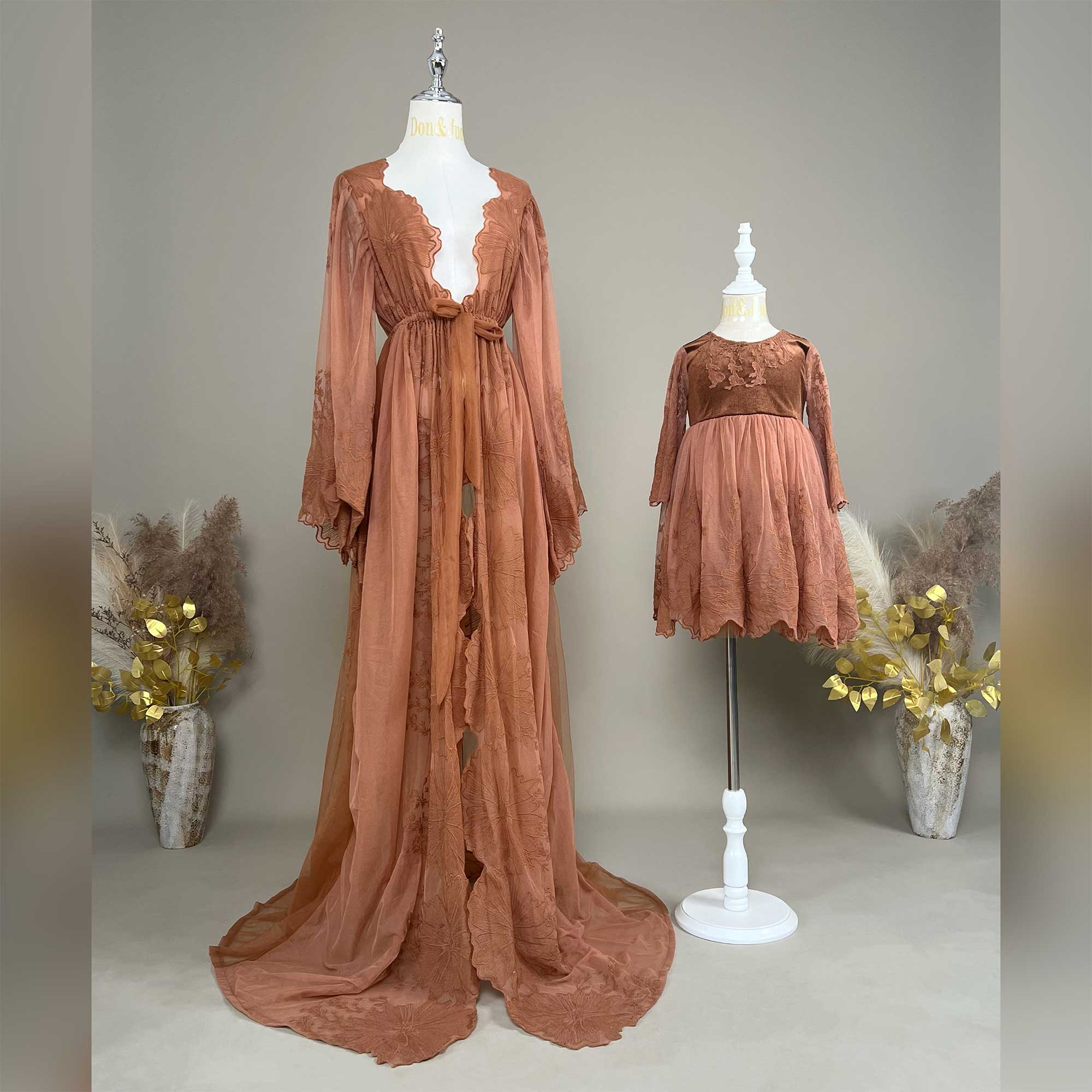 Women Formal Wear Photoshoot - Don&Judy Bohe Tüll besticktes Spitzenkleid Mutter
