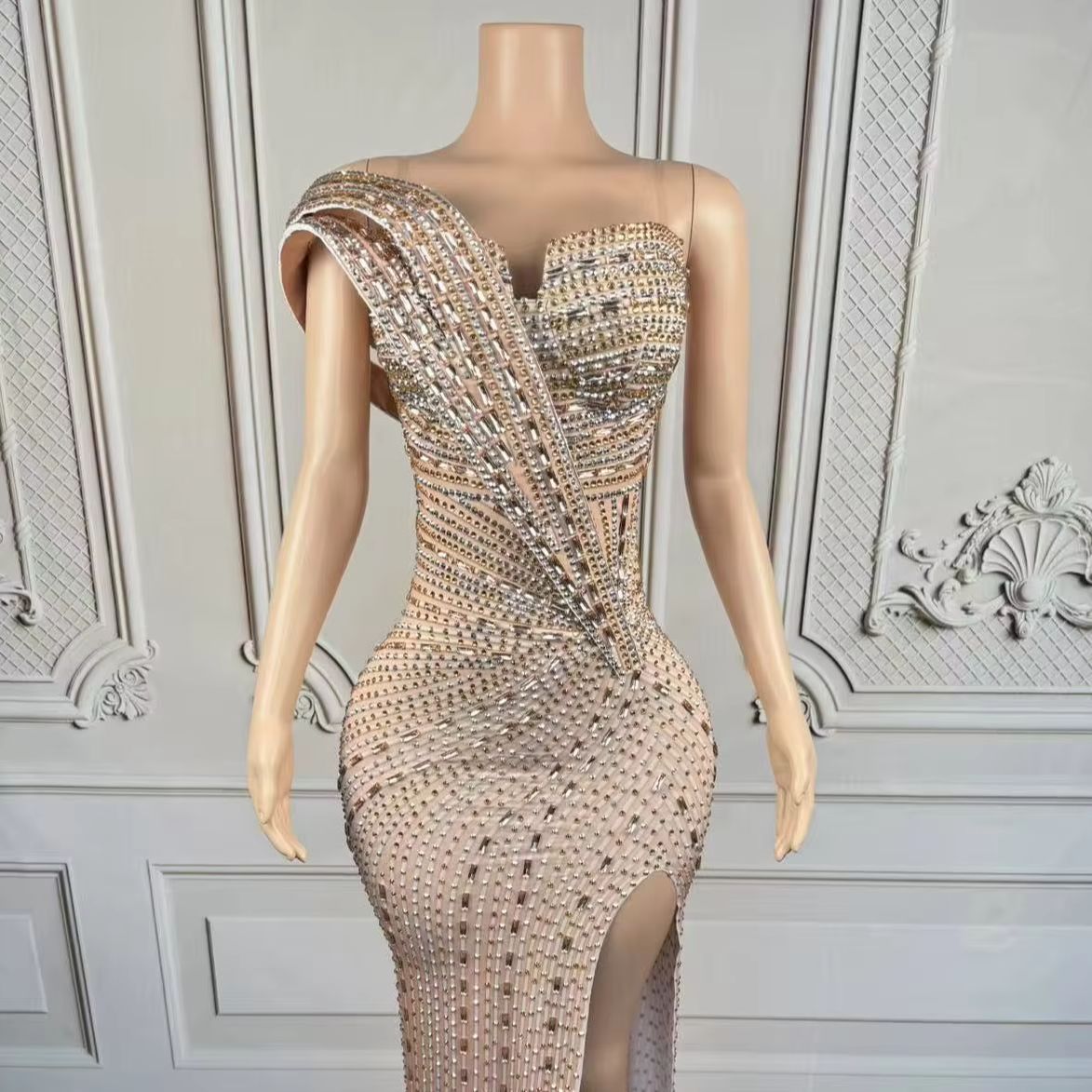Women Formal Wear Photoshoot - Xiangbin Glitzernde Kristalle, formelle lange Kleider,