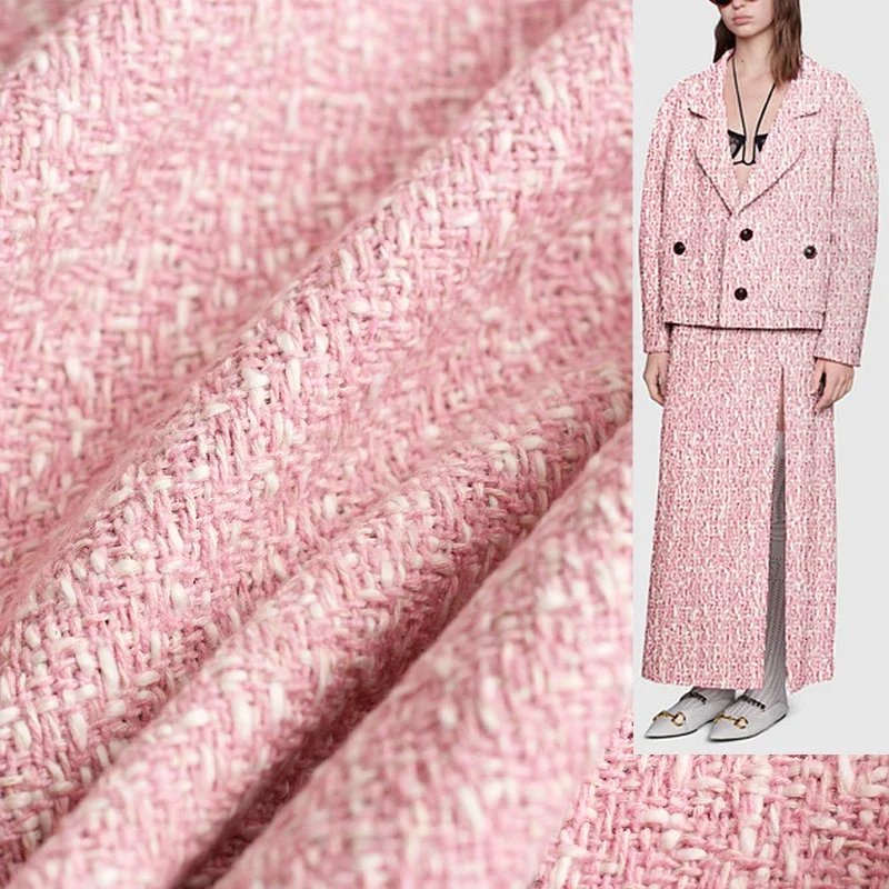 Tailored Coat Wool - Redraspberry 145 cm Rosa Weiß Wolle