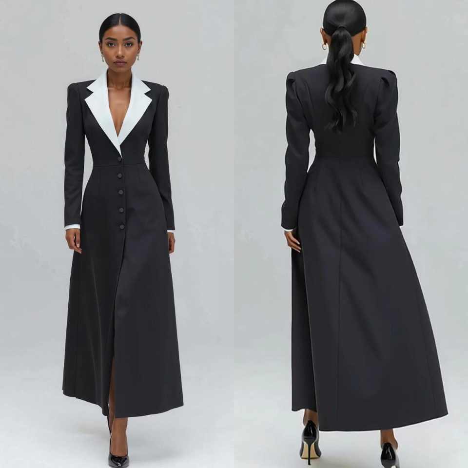A-Linien Damen Langer Blazer,  – Women Formal Party Wear Dress Bewertung und Preis