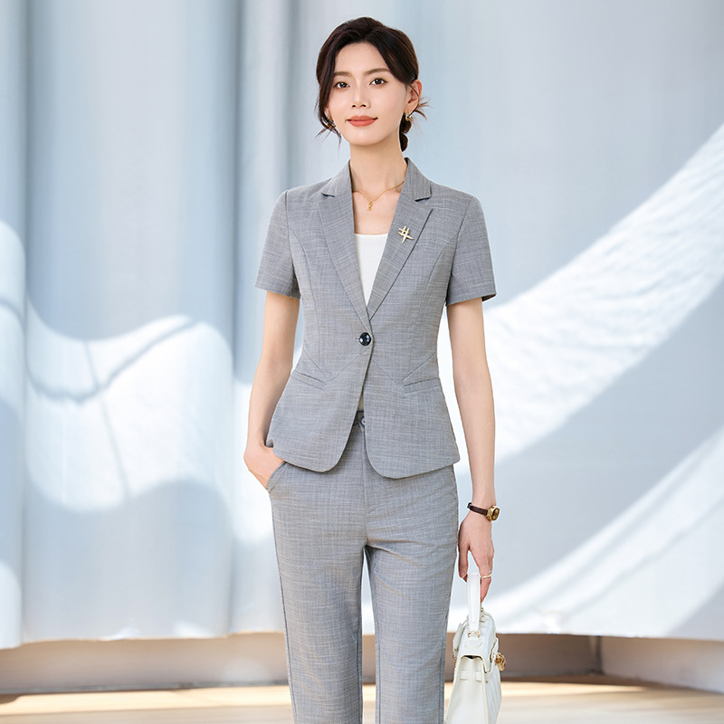 Damen-Kurzarm-Anzugset für Frü – Women Formal Wear For Interview Bewertung und Preis