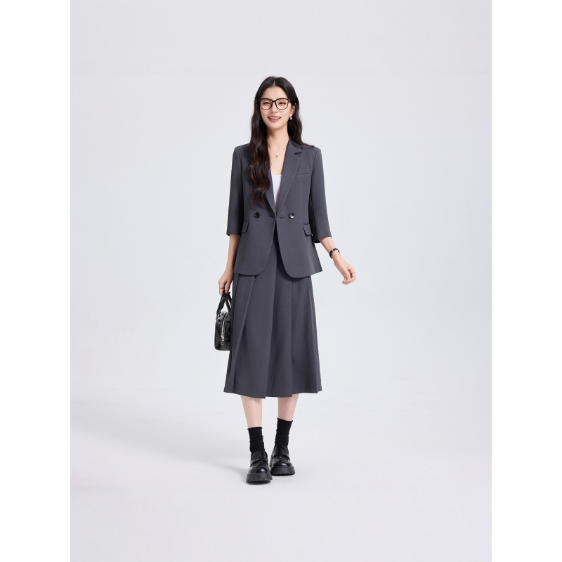 Marineblauer Damenanzug für Fr – Women Formal Wear For Interview Bewertung und Preis