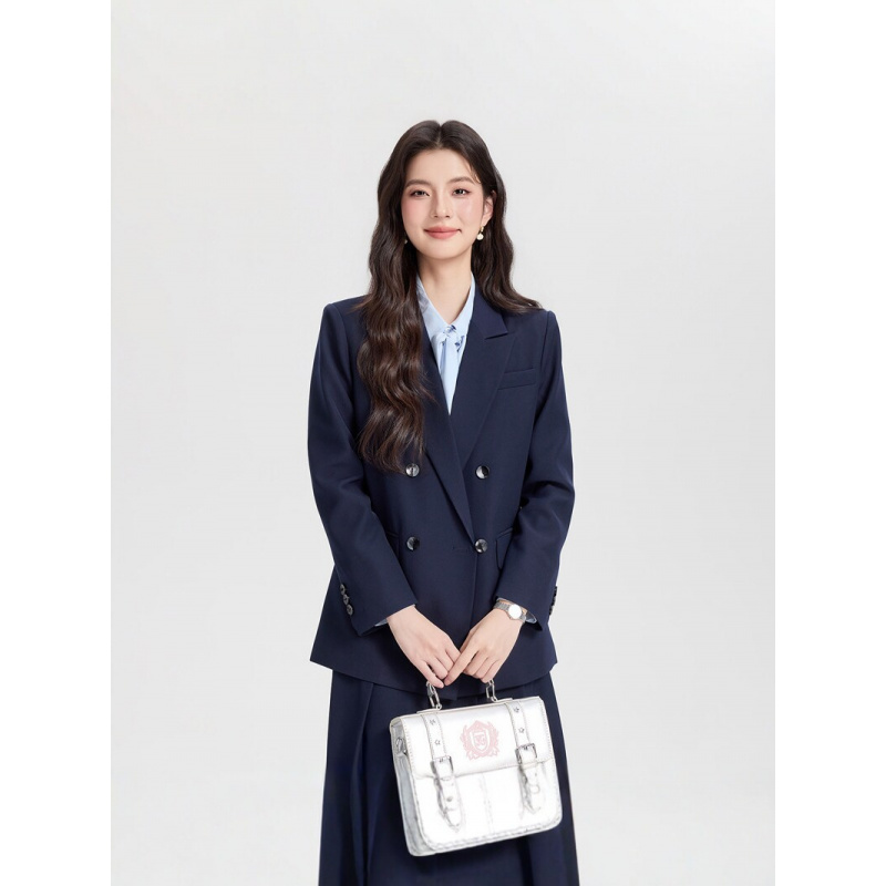 Marineblauer zweireihiger Dame – Women Formal Wear For Interview Bewertung und Preis