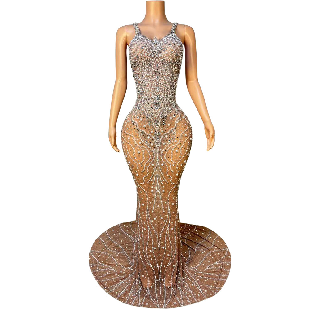 Luxuriöses Perlen-Mesh-Bodycon – Women Formal Wear Photoshoot Bewertung und Preis